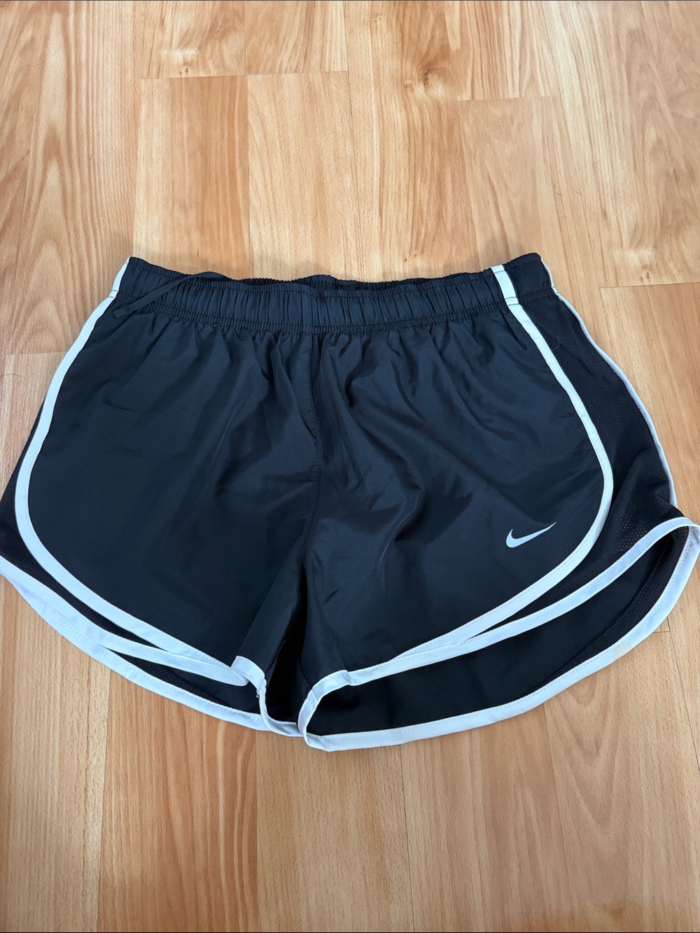 Nike Black Women's Athletic Shorts with White Piping